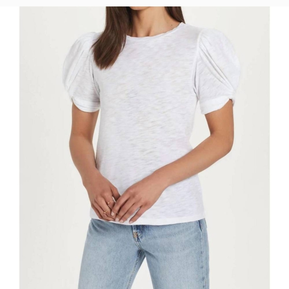 Goldie Mutton Knot Sleeve Tee White Size S